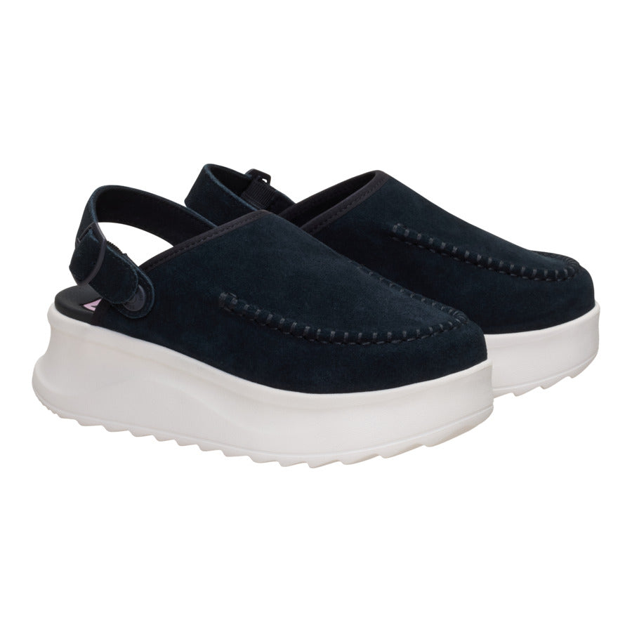 Alternative view of Delray Clog Suede - Black/Egret