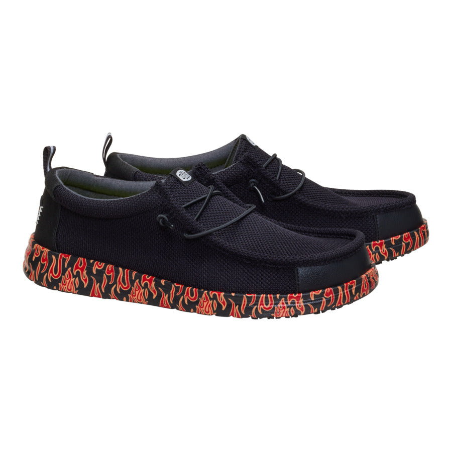 Alternative view of Wally Work CE Flames Slip Resistant - Black/Salsa Red