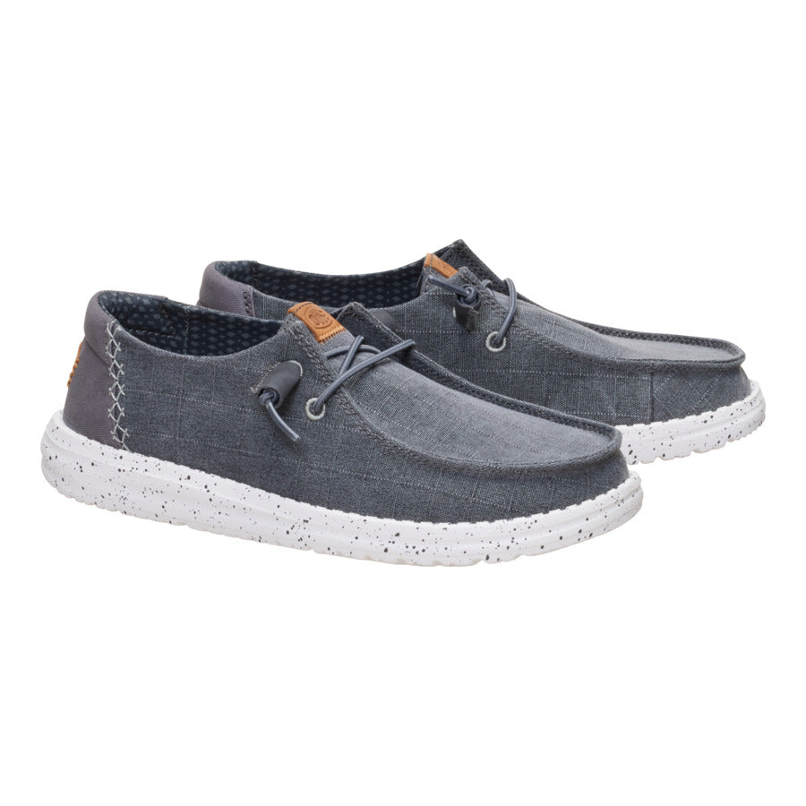 Alternative view of Wendy Chambray Grid - Charcoal